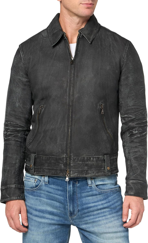 John Varvatos mens Sorcha Leather Jacket
