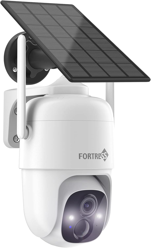 Solar Outdoor Security Camera, Wireless 3MP Pan Tilt 360° View Wifi Weatherproof