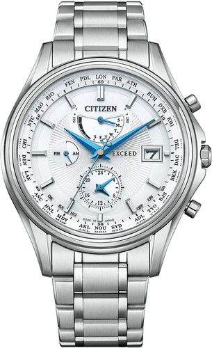 Pre-owned Citizen Exceed At9130-69w Titanium Solar Radio Eco-drive Watch Men Japan