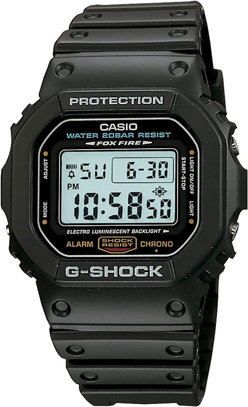 Men's Casio G-Shock Quartz Digital Watch with Resin Black Band Water Resistant