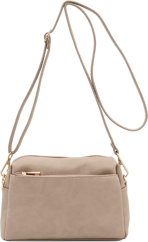 Triple Zip Small Crossbody Bag