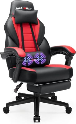 Video Game Chairs with footrest Headrest and Lumbar Support Adult 400lb Capacity