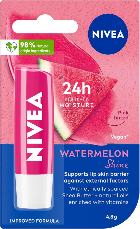 Watermelon Shine Lip Balm 4.8G (1 Pack) | Tinted Lip Balm | 24-Hour Moisture | S