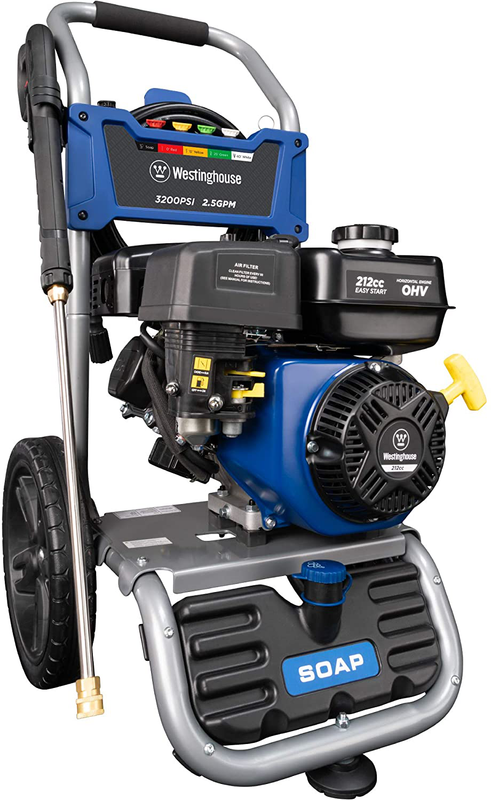 Gas Powered Pressure Washer Kit Nozzles 3200 PSI 2.5 GPM Outdoor Power Equipment