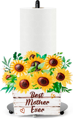 Sunflower Paper Towel Holder - Best Mother Ever Standing Paper Towel Roll Holder