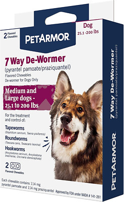 7 Way De-Wormer for Dogs, Oral Treatment for Tapeworm, Roundworm & Hookworm in L