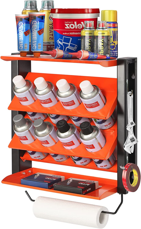 Spray Can Holder, Lube Can Wall Mount Storage Rack Heavy Duty Paint Bottle Organ