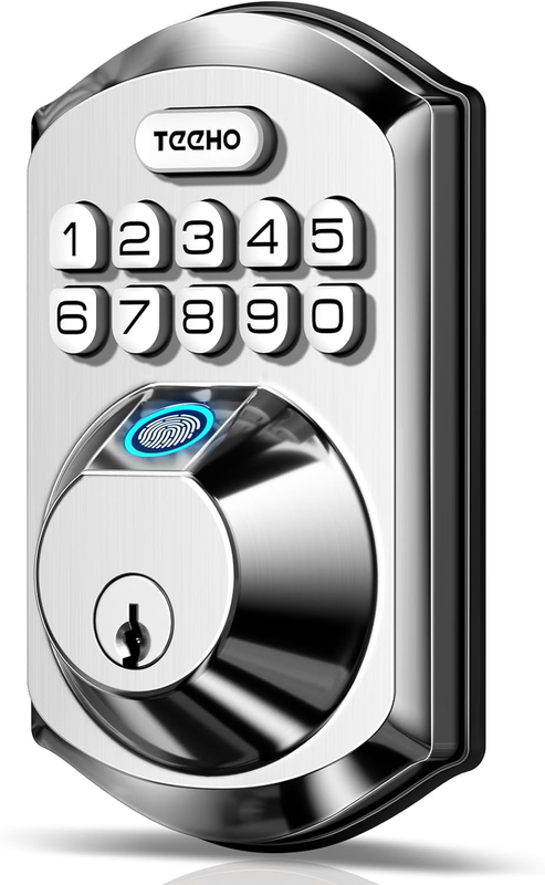 TE002 Fingerprint Door Lock, Smart Keyless Entry Electronic Keypad Deadbolt for