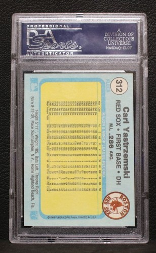 1982 Topps Carl Yastrzemski ~ #312 ~ PSA 10 ~ Mint Boston Red Sox ~ Vintage PSA