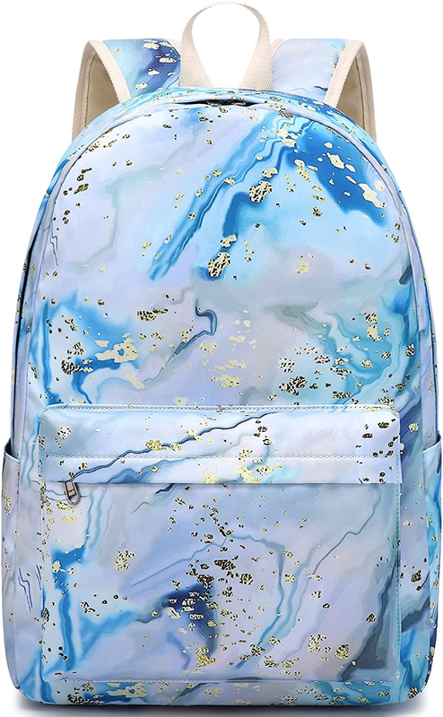 School Backpack for Teen Girls Women Laptop Backpack Marble College Bookbags Mid