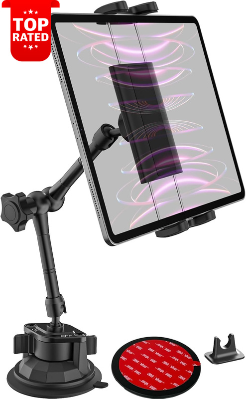 Heavy Duty Truck Tablet Holder Super Strong Suction Mount for 4-12.9'' Devices