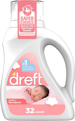 Dreft Stage 1 Newborn Baby Liquid Laundry Detergent, Gentle on Sensitive Skin, H