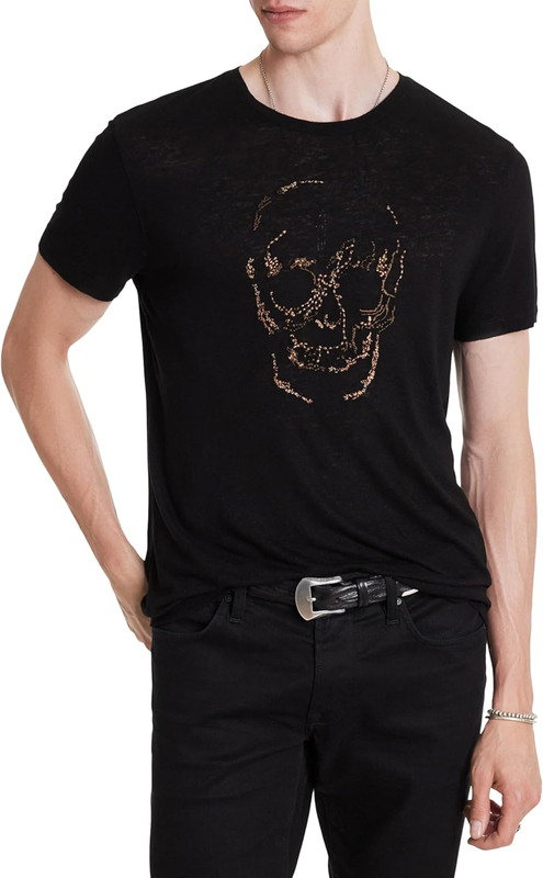 John Varvatos Men's Embellished Skull Tee