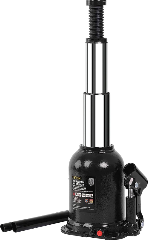 10 Ton (20,000 Lbs) Double Ram Welded Hydraulic Car Bottle Jack for Auto Repair