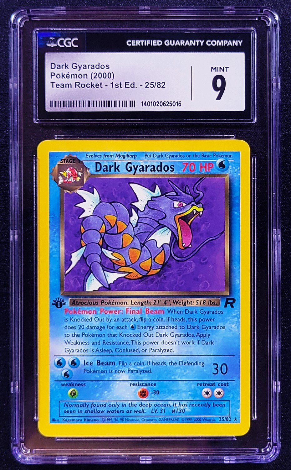Dark Gyarados 25/82 1st Edition Non-Holo ~MINT 9~WOTC~ Team