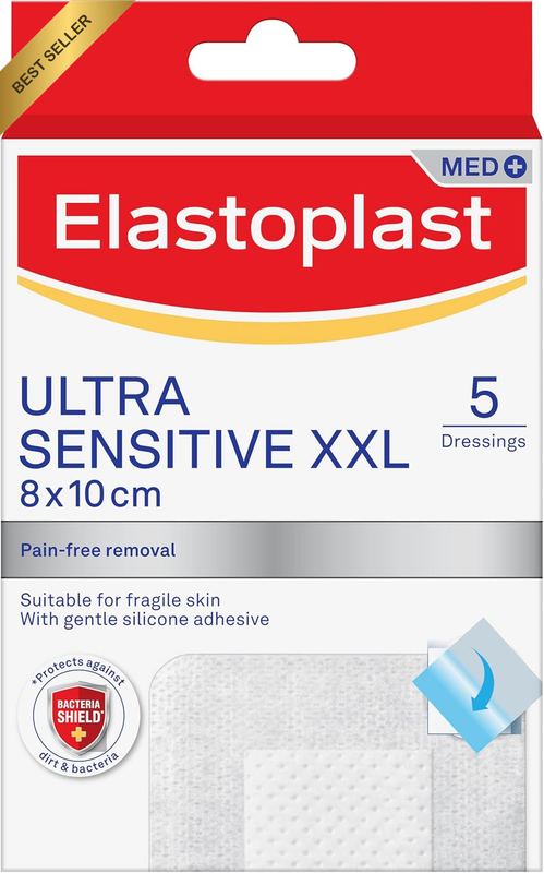 5PCS XXL Wound Dressing 8x10cm Soft Silicone Adhesive Plasters for Fragile Skin