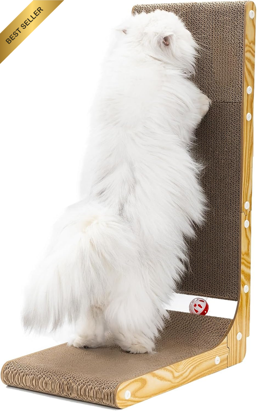 L Shape Cat Scratcher, 68.5CM Cat Scratchers for Indoor Cats, Protecting Furnitu