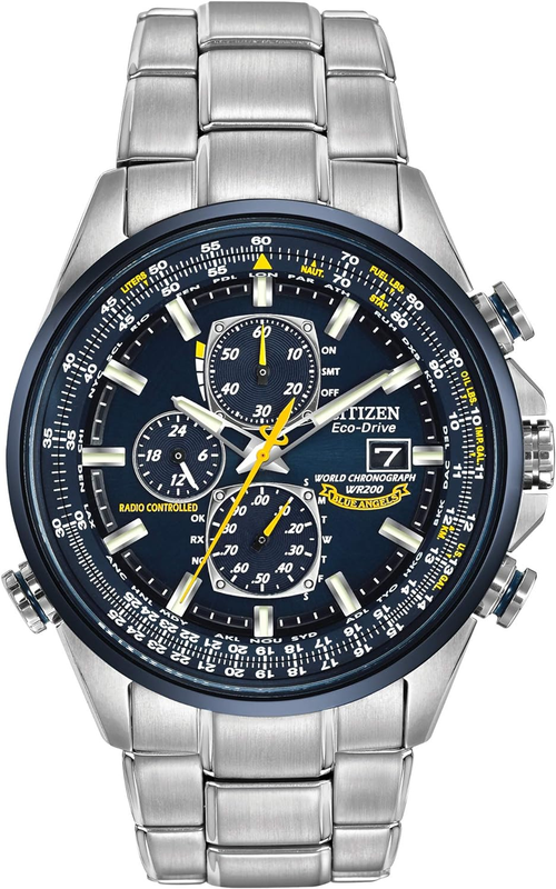 Pre-owned Citizen Men's Eco-drive Sport Luxury World Chronograph Atomic Time Keeping Watch