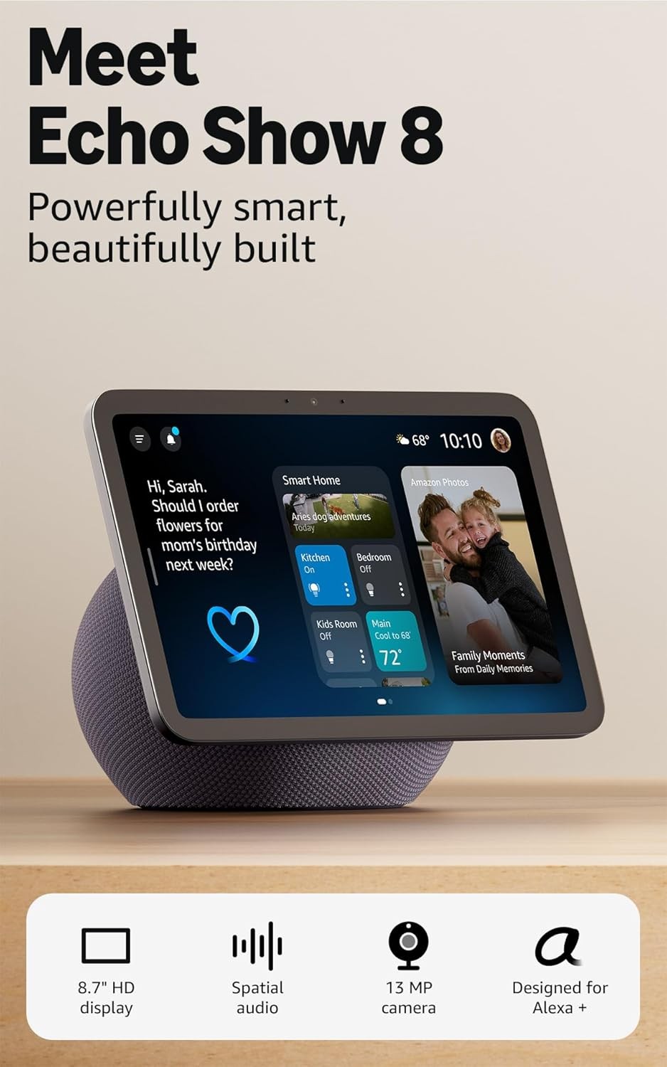 New 2025 Amazon Echo Show 8 (4th Gen) With HD Display
