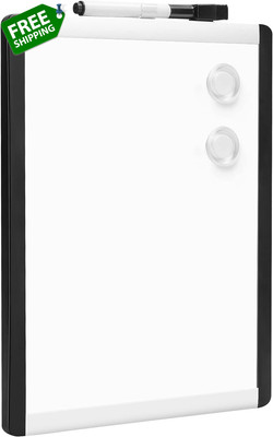 Amazon Basics Small Dry Erase Whiteboard, Magnetic Whiteboard with Marker and Ma