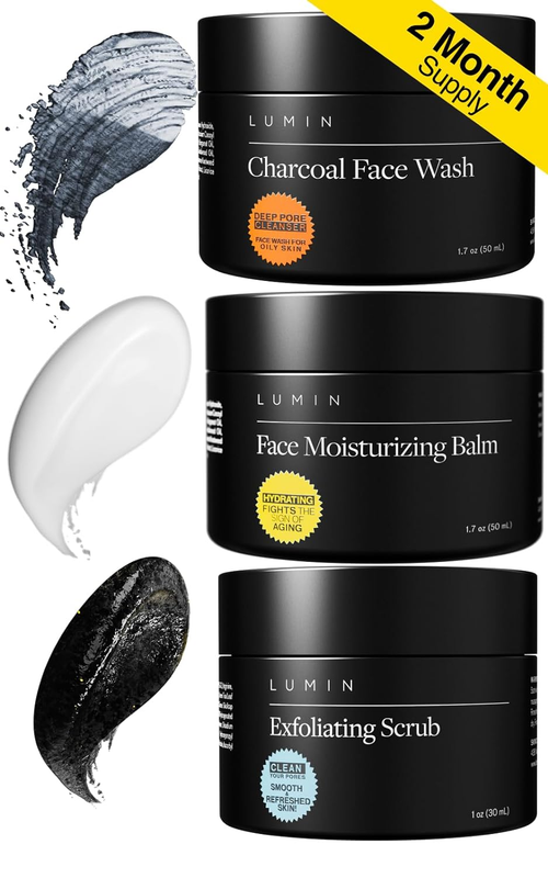 Lumin - Smooth Operator Detox Trio - Men'S Skincare Kit, Includes: Charcoal Face