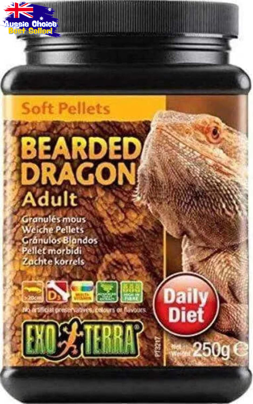 Bearded Dragon Pellet Food 250g - Complete Balanced Nutrition for Adults
