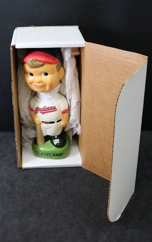 1999 Cleveland Indians Bobblehead Boy  Ceramic NIB  Free Shipping #826