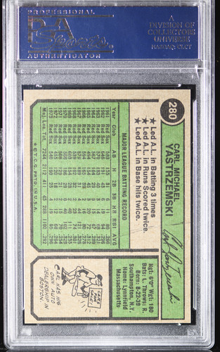 1974 Topps Carl Yastrzemski #280 ~ PSA 9 ~ Mint Boston Red Sox Vintage PSA SLAB