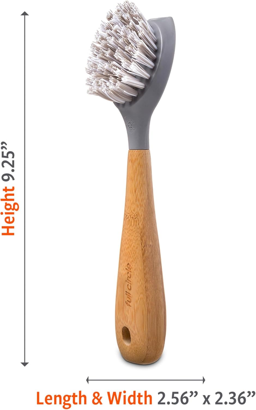 Tenacious C Cast Iron Brush and Scraper with Bamboo Handle – Skillet Scrubber wi