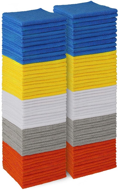 100 Bulk Absorbent Microfiber Cleaning Cloth Towels for Kitchen Car Wash Clothes