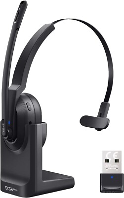Trucker Headset BT W.less Headphone AI Noise Cancel Mic 45H Playtime On Ear