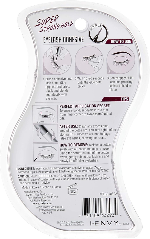 iEnvy by KISS Super Strong Hold Eyelash Adhesive Black KPEG05 (1 Pack) Brush On