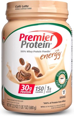 Premier Protein 100% Whey Protein Powder Cafe Latte 30g Protein 23.9 Oz, 17 Serv