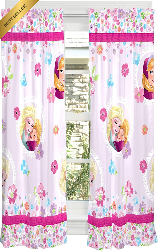 Disney Window Curtain Panels with Tie Backs, MU495C, Light Purple, 82