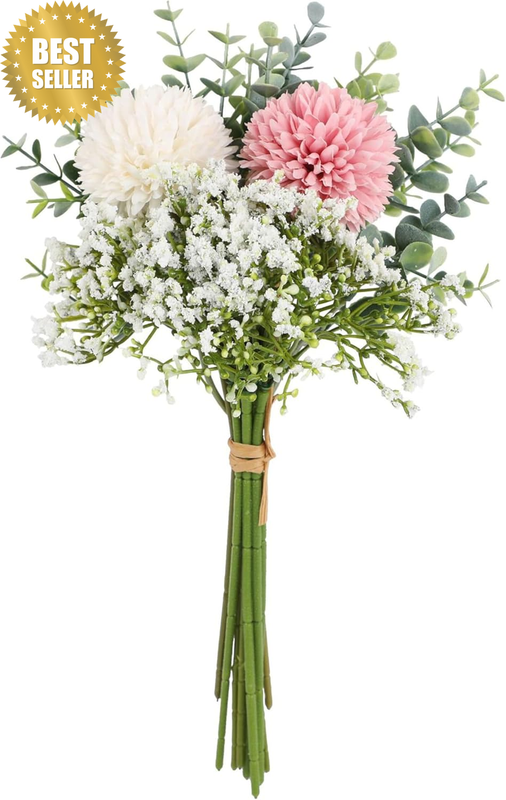AU010-5 1 Piece Pink Artificial Flowers,Fake Bouquet Made up of 5 Babysbreath, 5