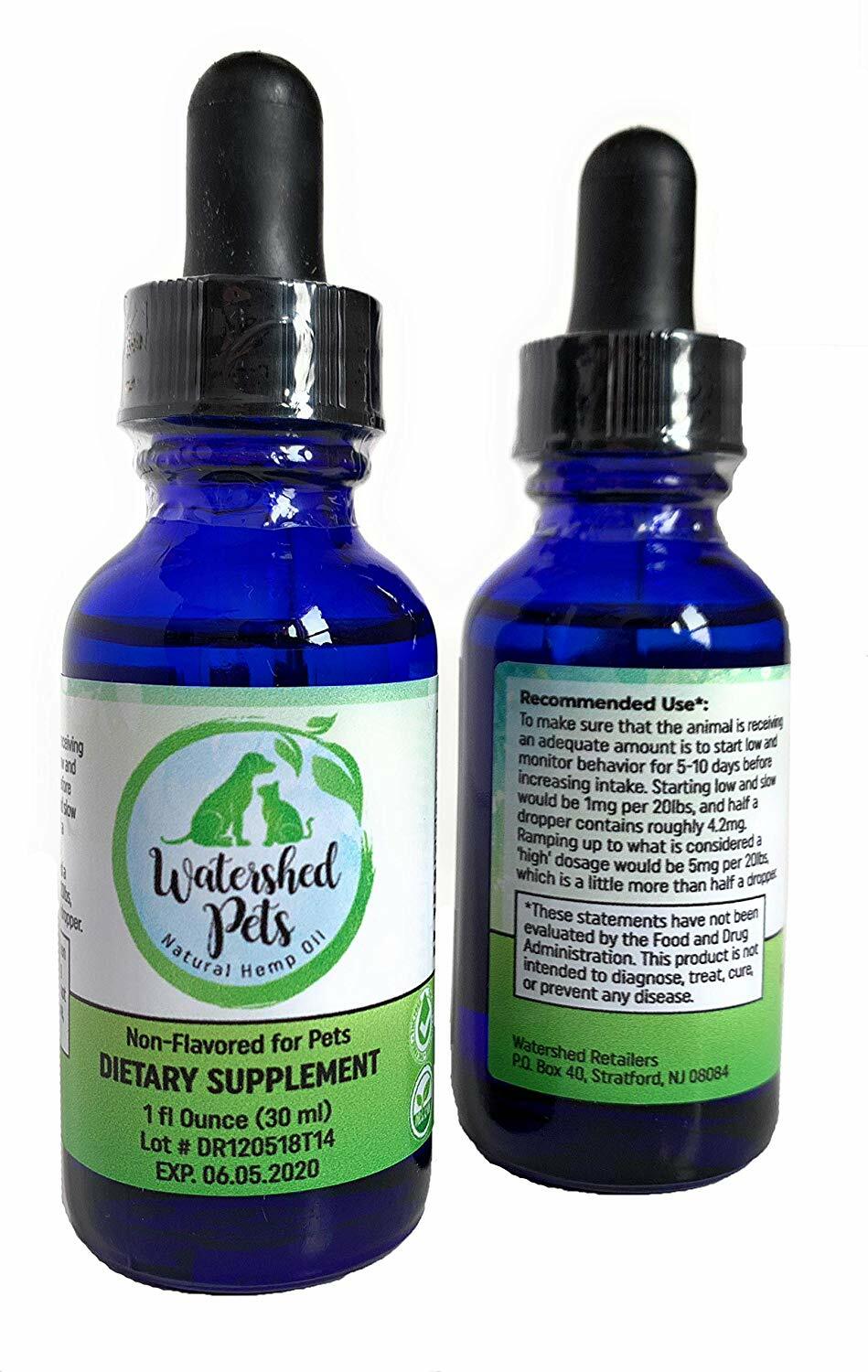 Pets Natural Hemp Oil Dogs, Cats, Rabbits, Horses, Birds 250mg 3rd Party Tested