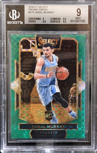 2016-17 Panini Select Courtside Jamal Murray #275 Green Prizm 1/5 Rookie BGC 9