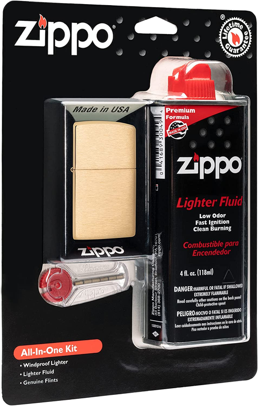 Zippo All-In-One Kit with Black Matte Windproof Lighter