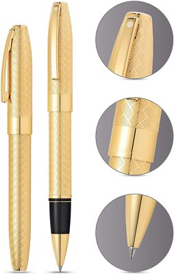 Sheaffer Legacy 23KT Gold & Continuous Herringbone Barrel Gel Ink Rollerball Pen