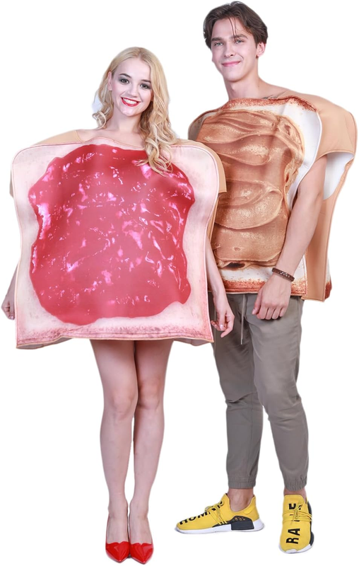 Halloween Costume Bread Slice Peanut Butter and Jely Costume Adult Cosplay Party