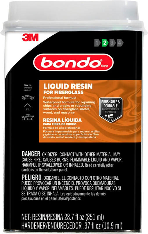 Bondo Fiberglass Resin, 1 Quart, 29oz, (402C)