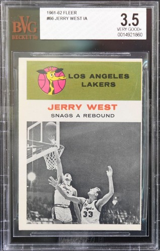 1961-62 Fleer - #66 Jerry West BVG 3.5 ROOKIE VG-EX HOF