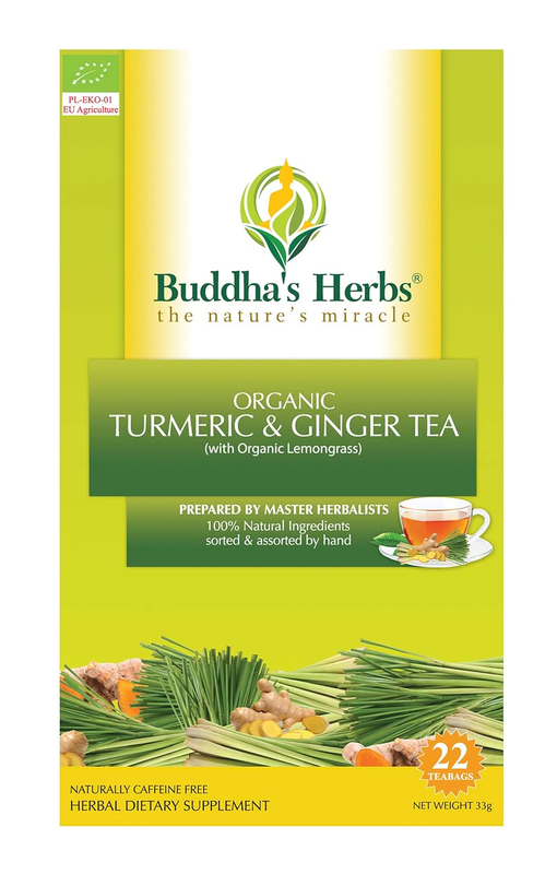 Herbs Organic Turmeric and Ginger Tea, Blended with Lemongrass for Supporting Im