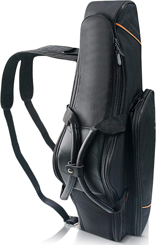 Alto Saxophone Case Sax Gig Bag, 2-In-1 Carrying Backpack Case with Flute Pocket, 20Mm Soft Padded, Saxophone Accessories (Black)