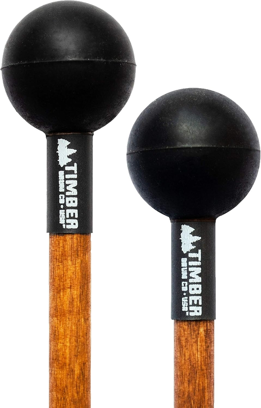 Soft Rubber Percussion Mallets for Tongue Drum or Keyboard Music, Birch Handles 