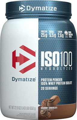 ISO100 Hydrolyzed Protein Powder, 100% Whey Isolate, 25G of Protein, 5.5G Bcaas,