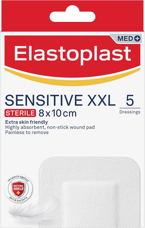 Sensitive XXL Wound Dressings 8 X 10 Cm (5 Pack) | Protects against Dirt & Bacte