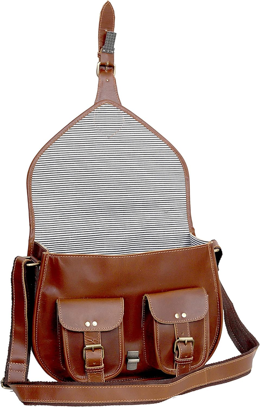 13 Inch Vintage Crossbody Bags, Vintage Leather Satchel for Women, Leather Purse