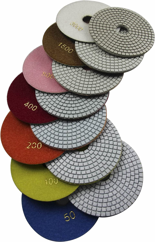 Konfor Diamond 5 Inch Wet Polishing Pads for Granite Marble Travertine Terrazzo