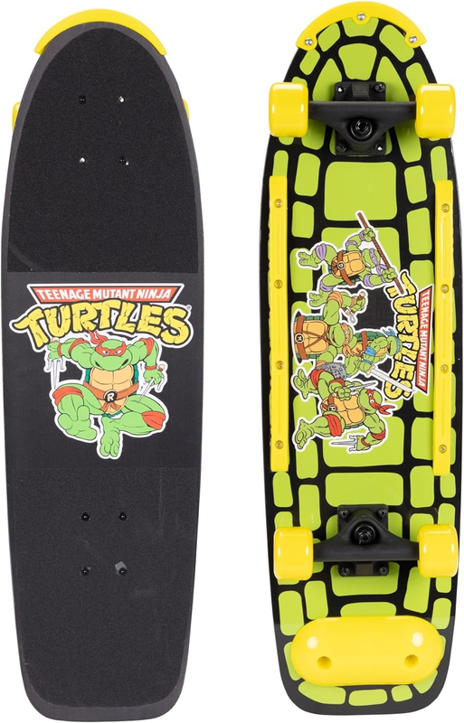 Kids Skateboard Shorty Cruiser Features Fun TMNT Vintage Graphics on Deck